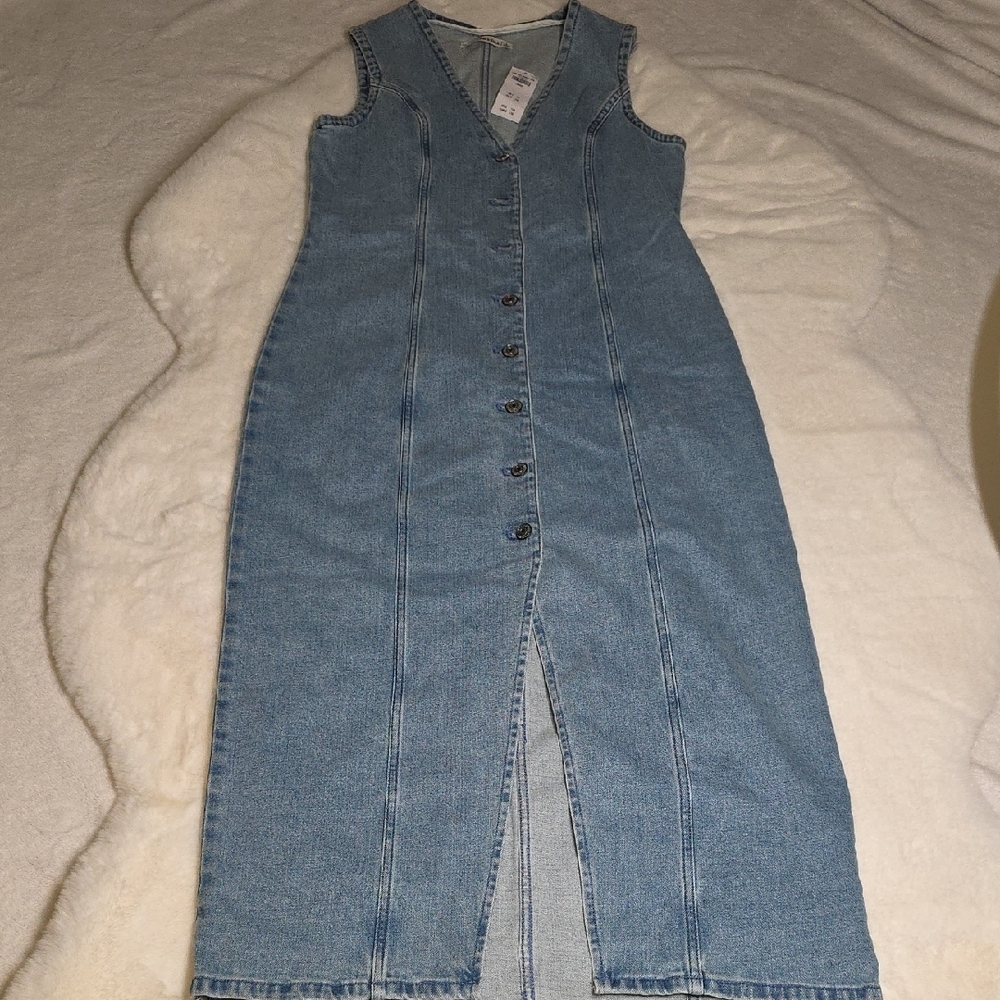 Abercrombie & Fitch Blue Denim Midi Dress